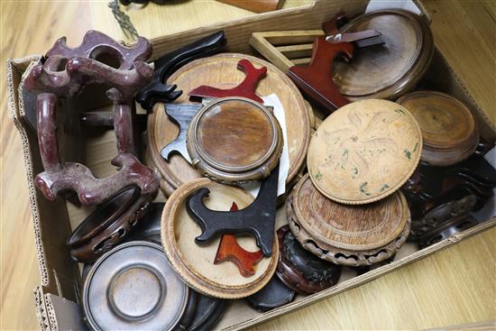 A group of assorted Chinese hardwood vase stands